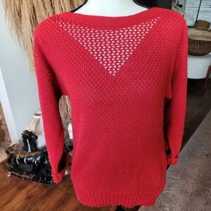 Marisa Christina Red Crew Neck Sweater